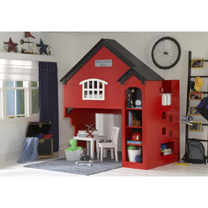 Painted Firehouse Loft Bed