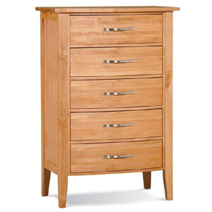 Townhouse 5 Drawer Chest In Natural Finish