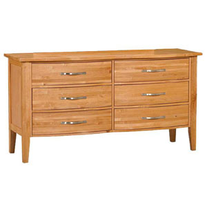 Townhouse 6 Drawer Dresser In Natural Finish