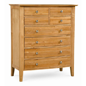 Vermont 8 Drawer Chest In Natural Finish
