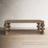 Meliah Solid Wood Floor Shelf Coffee Table with Storage by Birch Lane