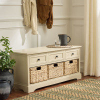 Adayla Solid Wood Drawers Storage Bench by Birch Lane