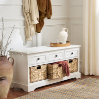 Adayla Solid Wood Drawers Storage Bench by Birch Lane