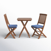 Fleur Square 2 - Person 23.5" Long Bistro Set with Cushions by Birch Lane