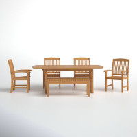 Summerton Rectangular 6 - Person, 6-Piece Teak Outdoor Dining Set by Birch Lane