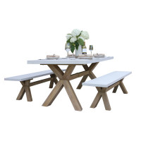 Fleur Rectangular 6 - Person 74" Long Dining Set by Birch Lane