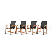 Alyisa Wood Modern Patio Dining Chair by Lark Manor