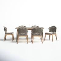 Daveney Rectangular 6 - Person 67" Long Dining Set with Cushions by Birch Lane