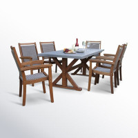 Fleur Rectangular 6 - Person 74" Long Dining Set by Birch Lane