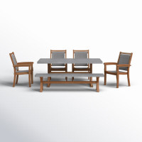 Fleur Rectangular 7 - Person 74" Long Dining Set by Birch Lane