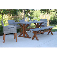Fleur Rectangular 7 - Person 74" Long Dining Set with Cushions by Birch Lane