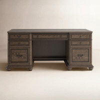 Brampton Solid Wood Executive Desk with Built in Outlets by Birch Lane