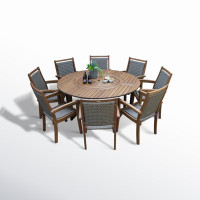 Fleur Round 8 - Person 63" Long Dining Set by Birch Lane