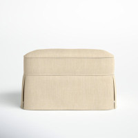Amari 33" Rectangle Slipcovered Ottoman by Wayfair Custom Upholstery