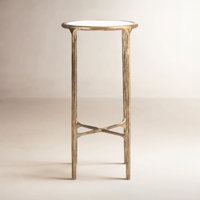 Evelynn Glass Cross Legs End Table by Joss and Main