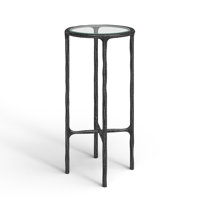 Evelynn Glass Cross Legs End Table by Joss and Main