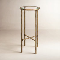 Evelynn Glass Cross Legs End Table by Joss and Main