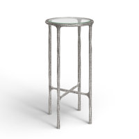 Evelynn Glass Cross Legs End Table by Joss and Main