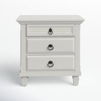 Onyx 3-Drawer Nightstand, White by Birch Lane
