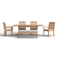 Summerton Rectangular 6 - Person Teak Outdoor Dining Set with Cushions by Birch Lane