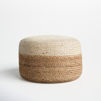 Teele 18" Wide Round Pouf Ottoman by Birch Lane