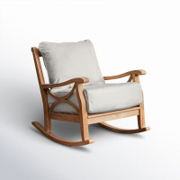 Brunswick Outdoor Teak Rocking Chair with Cushions by Birch Lane