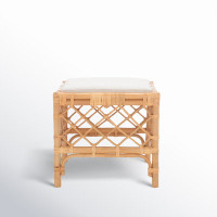 Stepford Rattan Ottoman with Cushion by Birch Lane