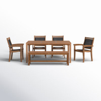 Fleur Rectangular 7 - Person 64" Long Dining Set by Birch Lane