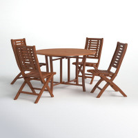 Fleur Brazilian Eucalyptus 5 Piece Dining Set by Birch Lane
