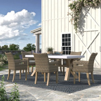 Fleur Rectangular 6 - Person 74" Long Dining Set with Cushions by Birch Lane