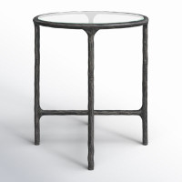 Evelynn Glass Cross Legs End Table by Joss and Main