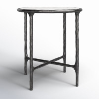 Evelynn Glass Cross Legs End Table by Joss and Main