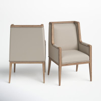 Ayla Upholstered Arm Chair in Light Oak/Oatmeal by Birch Lane
