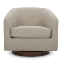 Bennett Upholstered Swivel Barrel Chair by AllModern