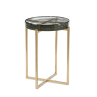 Glass Cross Legs End Table by Birch Lane