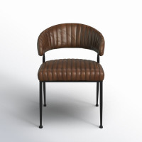 Romantas Leather Side Chair by Birch Lane