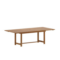 Alyisa Rectangular FSC Wood Outdoor Patio Extendable  Dining Table by Lark Manor