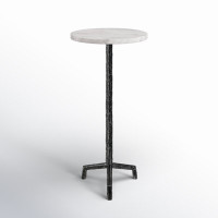 Giza White Marble Drink Table by Birch Lane