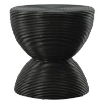 Garie Black Rattan Side Table by Birch Lane