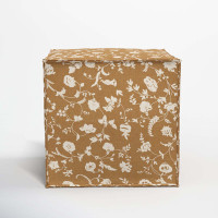 Beyla 19" Square Floral Cube Ottoman by Birch Lane