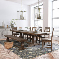 Kinston 8 Piece Dining Set Distressed Brown by Birch Lane