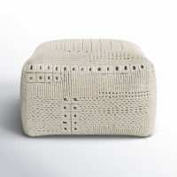 Tudor 24" Wide Square Geometric Pouf Ottoman by AllModern