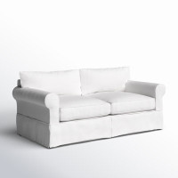 Amari 84" Rolled Arm Slipcovered Sofa with Reversible Cushions by Wayfair Custom Upholstery