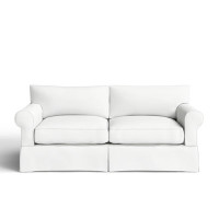 Amari 84" Rolled Arm Slipcovered Sofa with Reversible Cushions by Wayfair Custom Upholstery