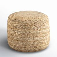 Bergholt 18" Wide Round Pouf Ottoman by Birch Lane