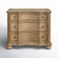 Louise 3 Drawer 38.07" W Solid Wood Bedside Chest by Birch Lane