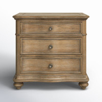 Louise 3 - Drawer Solid Wood Nightstand by Birch Lane