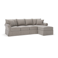 Amari Slipcovered Sectional with Sleeper Sofa by Wayfair Custom Upholstery