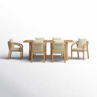 Guro Rectangular 79" Long Dining Set with Cushions by Birch Lane