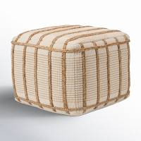 Averie 18" Wide Square Striped Pouf Ottoman by Birch Lane